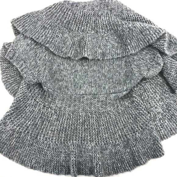 Decree Women’s M Soft Gray Metallic Unique Layered Knit Short Sleeve Sweater - Picture 5 of 6